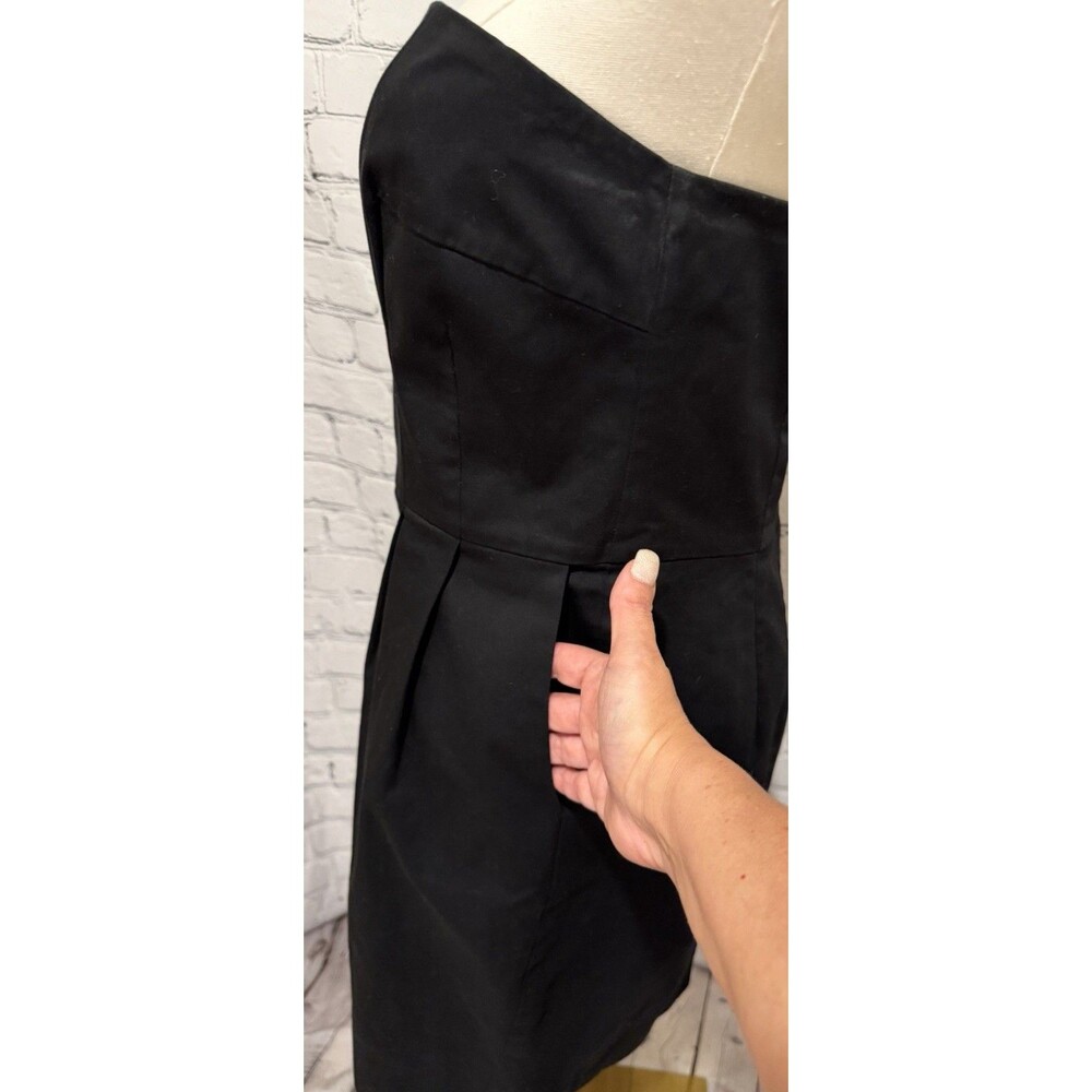 Express Women's Black Strapless Mini Dress Cocktail Zip Up Size 10 - Picture 3 of 6
